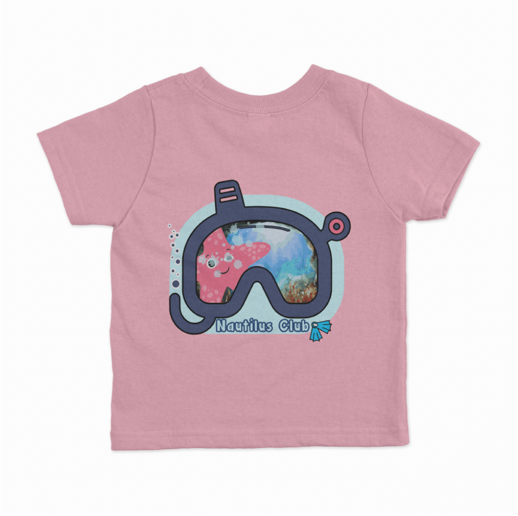 Tesshirt rose illustration club de plongée