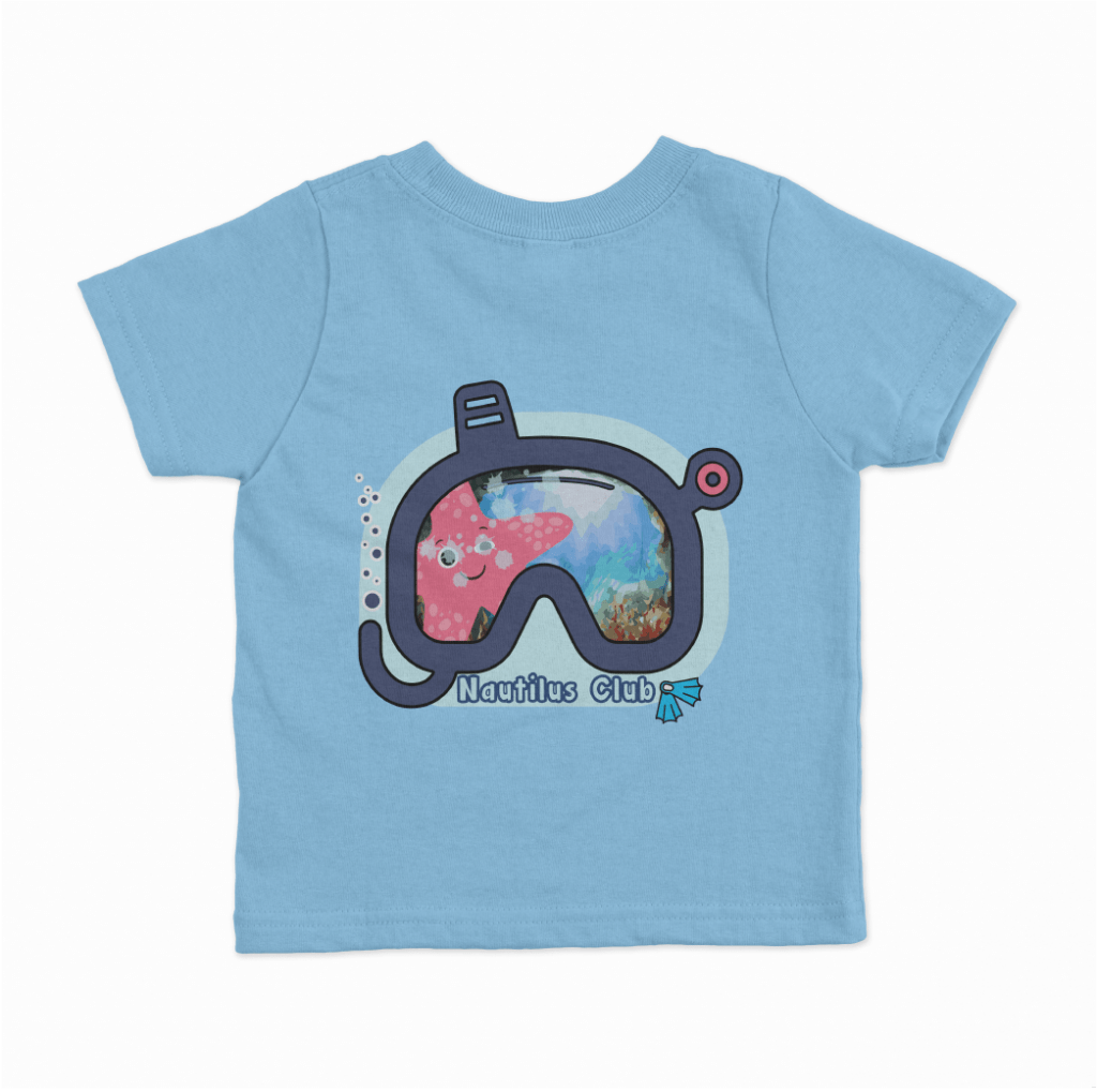 teeshirt bleu illustration club de plongée